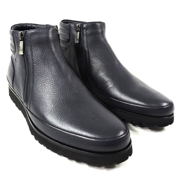 GOOD MAN ?? MEN\'S NAVY BLUE SOFT LEATHER WINTER BOOTS main image 7